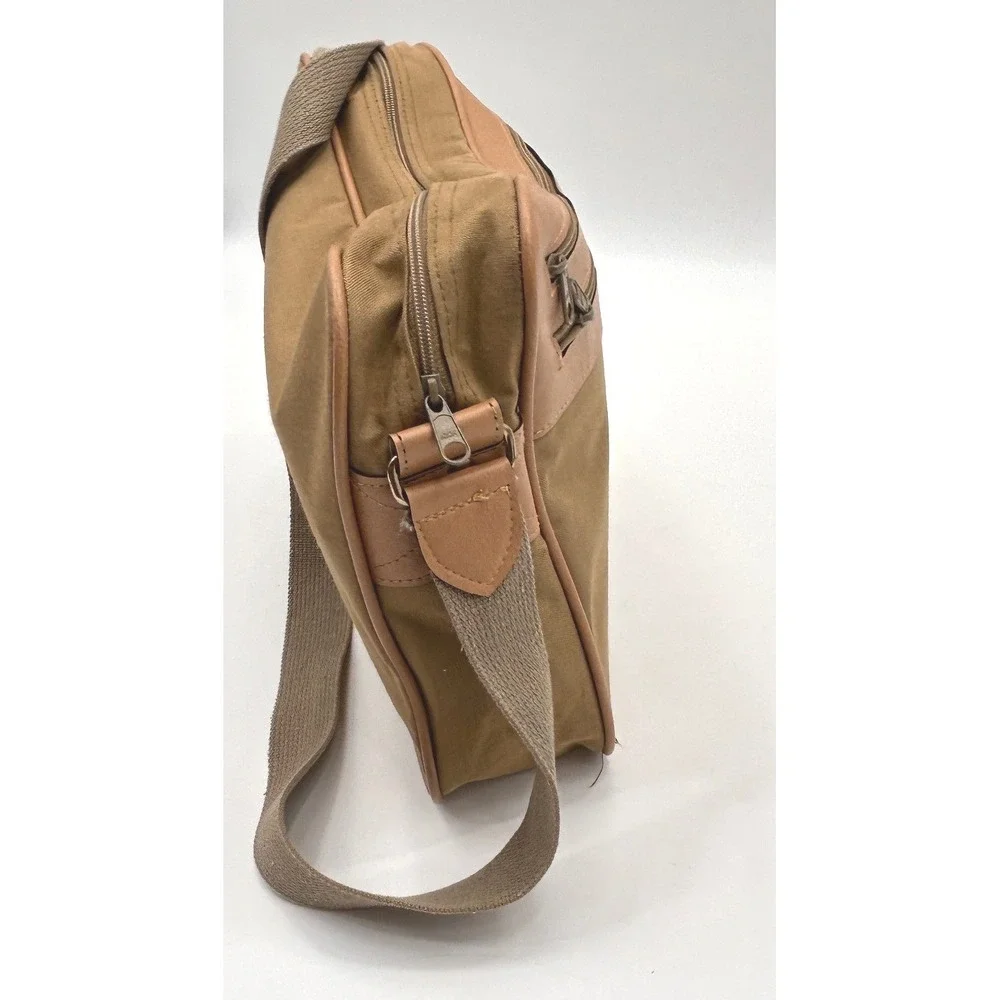 U.S. Polo Assn Canvas Messenger Bag Tan Crossbody Laptop Travel Unisex Heritage